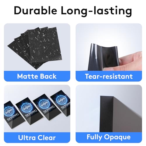 600 Pack Black Matte Card Sleeves for Magic and Trading Cards - Clear Front