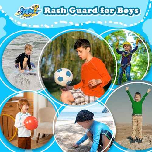 Boys' Rash Guard Long Sleeve UPF 50 Sun Shirts for Toddler Kids Rashguard Water Swimming