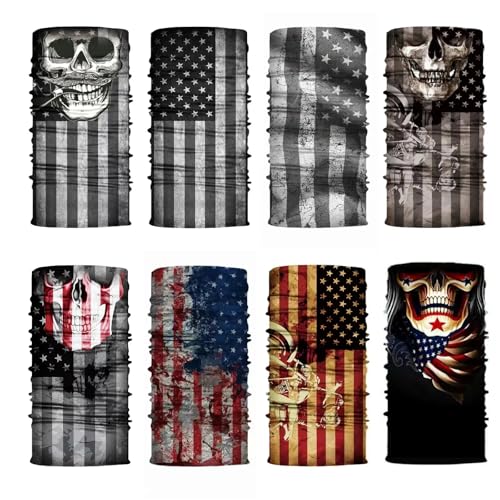 8PCS Neck Gaiter Balaclava Bandana Face mask, Sun Wind protection, Cycling, Running, Hiking Sports, for Men & Women