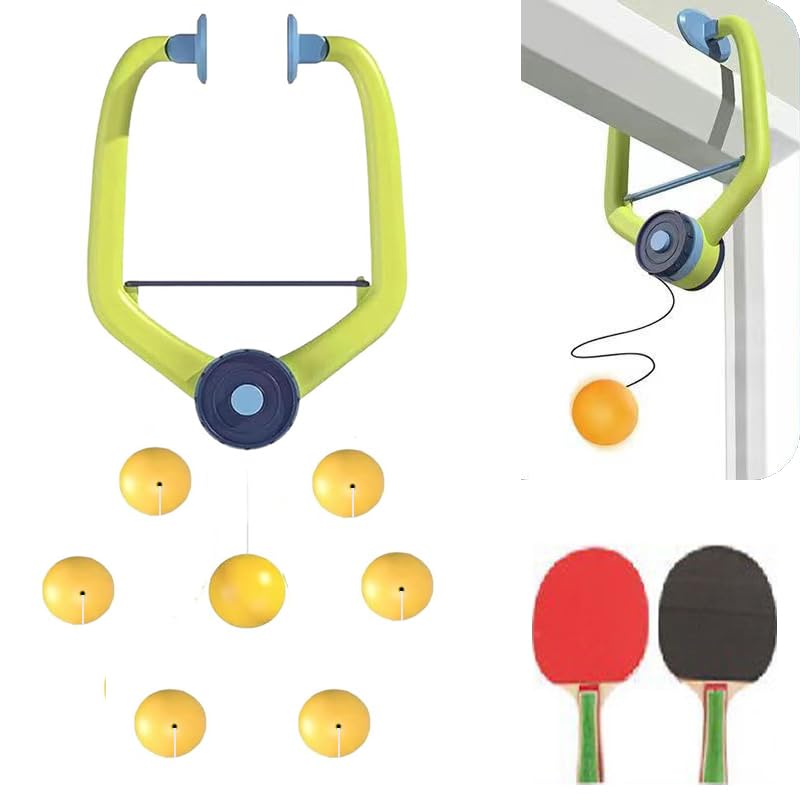 Door Pong Game Set - Wooden Racket, Hanging Table Tennis Trainer, Portable Indoor Exercise