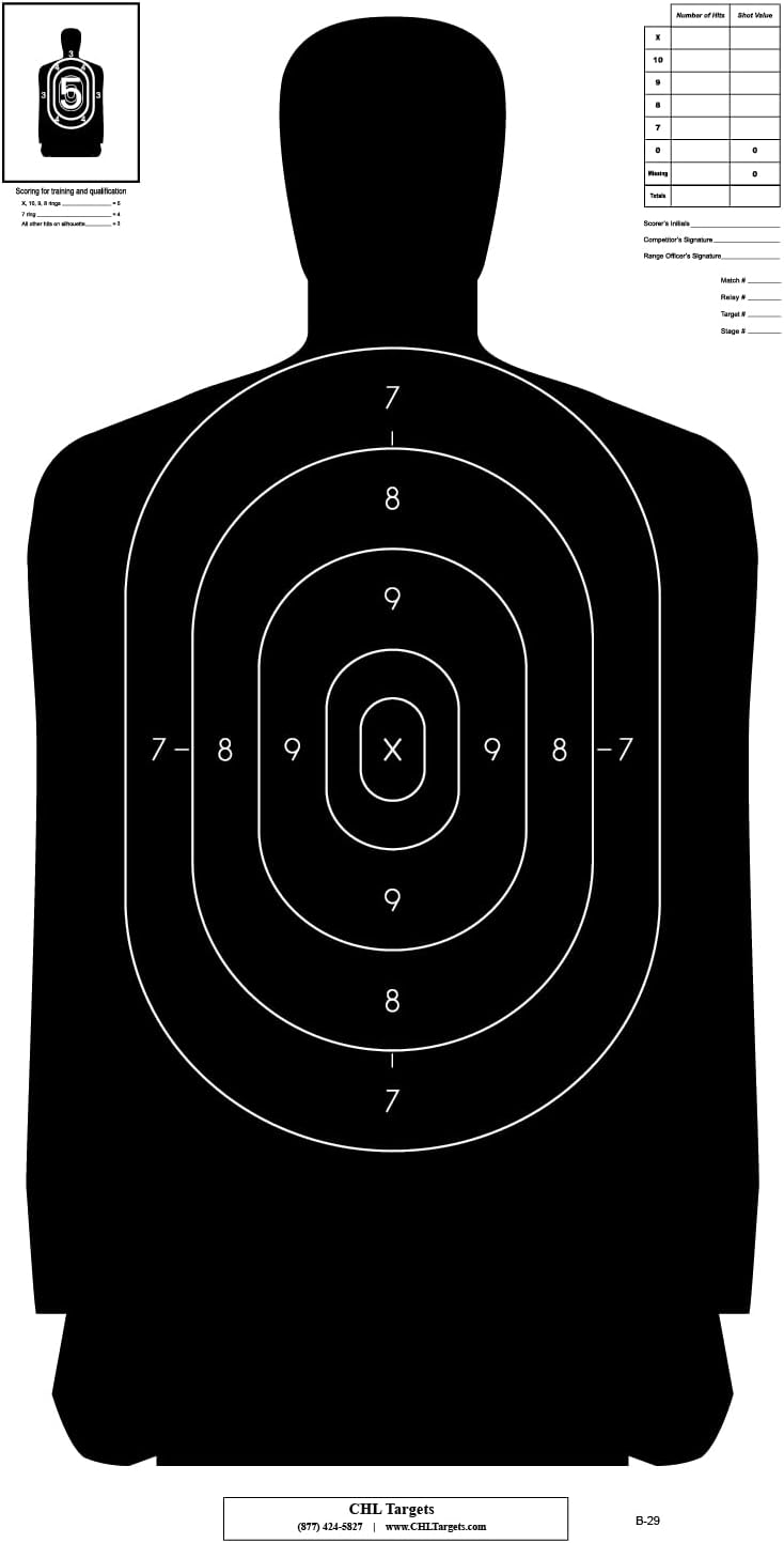 Silhouette Indoor & Outdoor Paper Targets - Pack for Range Shooting