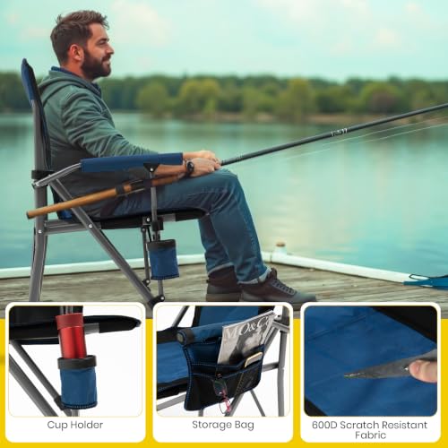XGEAR Portable Camping Chair for Adults Outdoor Foldable Blue Variation