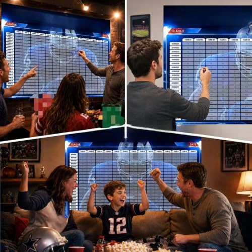 WishWeaver Blue Fantasy Football Draft Board Kit 2026-2027 with 690+ Labels