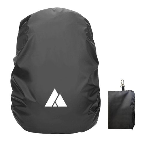sheelokhwui Waterproof Backpack Rain Cover, Heavy-Duty Nylon Pack Cover with Upgraded Double Adjustable Closure System and a Carry Pouch for Hiking, Cycling, Camping, Outdoor (Dark Gray, M, 25-45L)