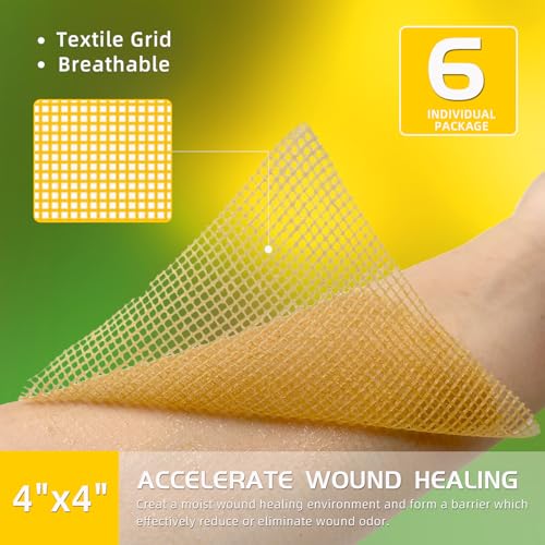 Manuka Honey Gauze Dressing 6 Pack for Wound Care, 4x4 Inch