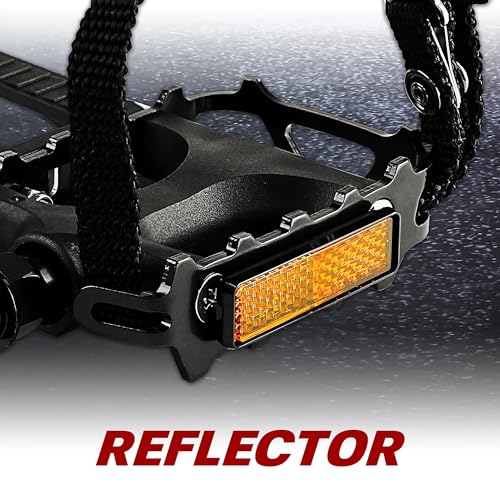 BV Bike Pedal - Universal Fit Bicycle Pedals with Toe Cage 9/16" Non-Slip Durable Lightweight