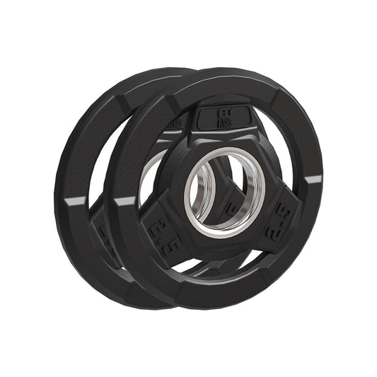 FAGUS H Weight Plate 2-Inch Rubber Coated Olympic Grip Plate for Barbell,Solid Cast Iron Weight Plates for Strength Training,Weightlifting,Crossfit,Home Gym,2.5LB Pair