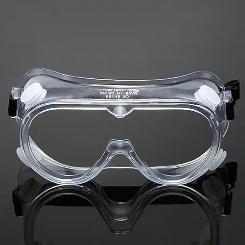 keebomed Chemical Splash Impact Safety Goggle ? Adjustable Soft PVC Frame, Clear Polyvinyl Chloride Lens, Reusable Eye Protection for Lab, Construction, Painting ? 1?Pack, 1?Year Warranty