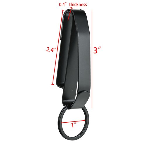 Duty Belt key Holder Belt Clip Belt Key Holder Martensitic High Carbon Stainless Steel Belt Key Clip for Police Handcuff and Fire Agencies with Detachable Key Rings(2.25inch Belt Max)