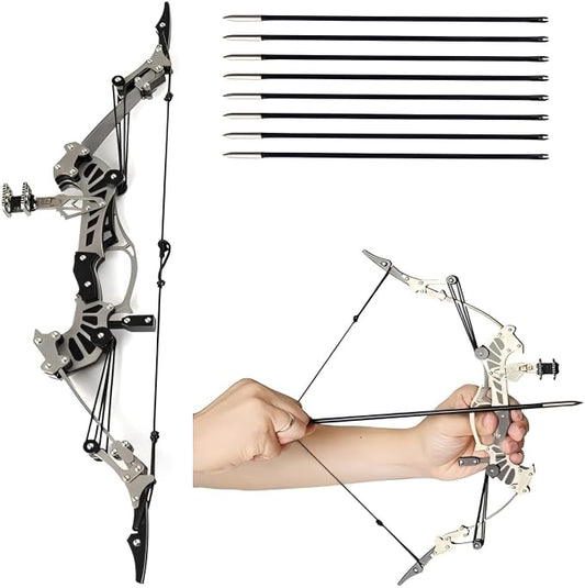16" Compound Bow and Arrow Set 16lbs, Right/Left Handed for Target Shooting Hunting Games Archery Bow Set Gift