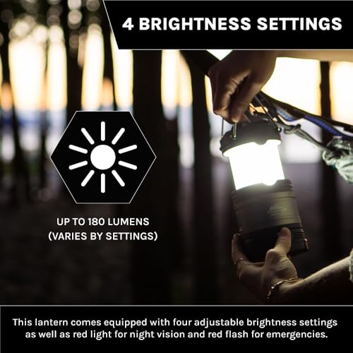 3 Pack Water-Resistant LED Camping Lanterns with 4 Light Modes - IPX4