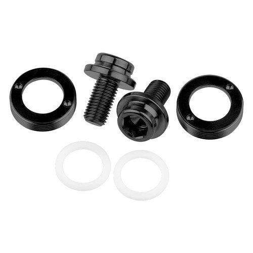 Wanyifa Titanium M8x15mm Bicycle Crank Arm Fixing Bolt with Cap for Square Taper Bottom Bracket Screws Pack of 2 (Black)