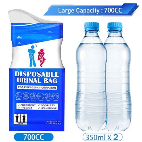 Disposable Urinal Bag, Portable Urine Bag, Portable toilet for adults, Unisex Urinal Bag for Men Women Children, Emergency pee/wee bags, vomit bags for Car, Traffic Jams, Camping, Travel (Blue, 12)