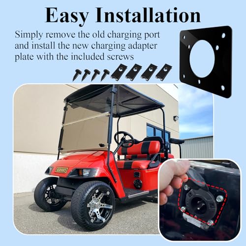 Golf Cart Charging Port Adapter Plate 1 Pc for EZGO TXT 36V & Noco GCP1 110V