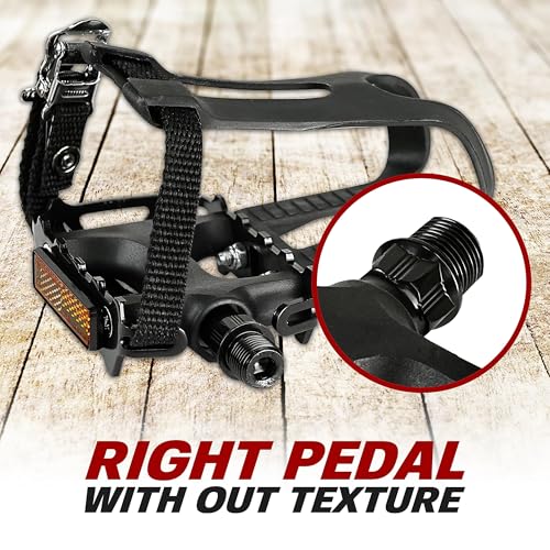 BV Bike Pedal - Universal Fit Bicycle Pedals with Toe Cage 9/16" Non-Slip Durable Lightweight