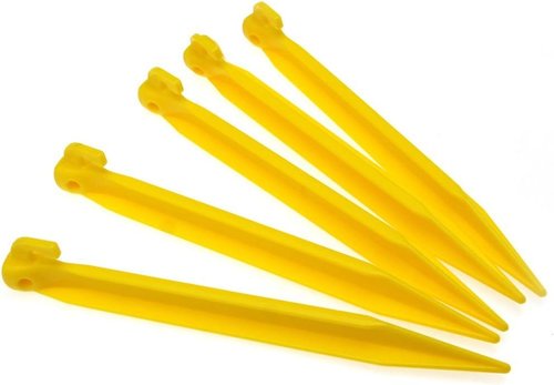 Heavy Duty 24pcs Plastic Tent Pegs, 9 225mm, Yellow