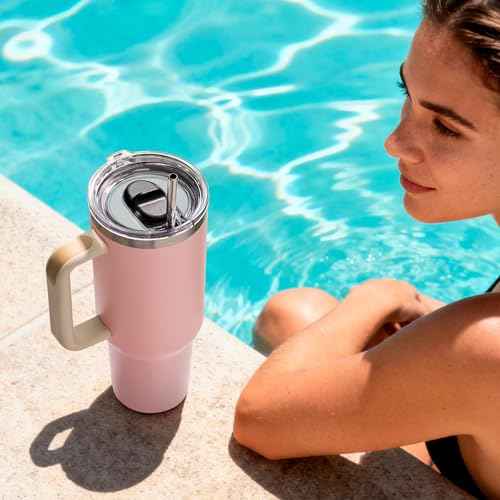 40oz Replacement Lid for Stanley Quencher, Stronghold Lid Spill Proof Splash Resistant Tumbler Lids for 40oz Stanley ONLY