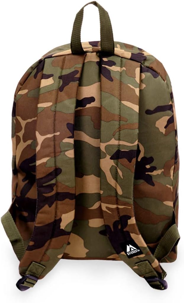 Everest Classic Woodland Camo Backpack, Camouflage, One Size