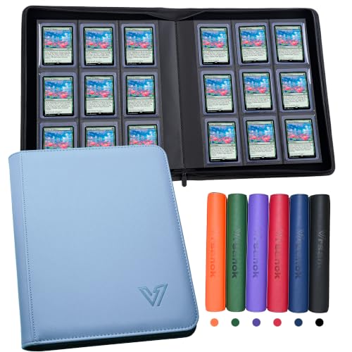 Sky Blue 9-Pocket Top Loader Binder Holds 324 Trading Cards, Durable Archival Safe