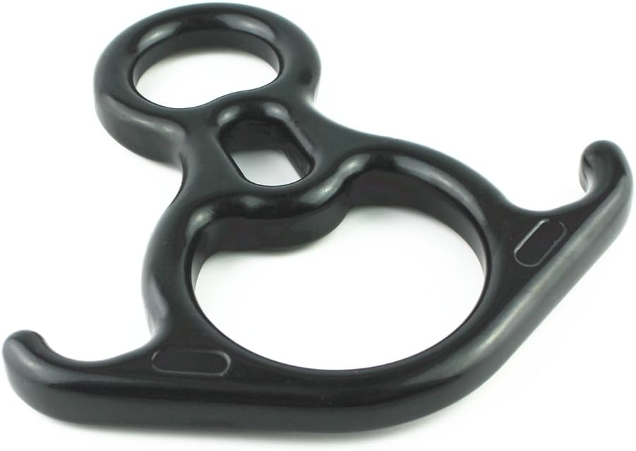 PROND Terminal 8 Descender, Rescue Figure 8 Descender with Lock Off Ears, 50KN Aluminum Alloy Bent-Ear Descender for Climbing Rescuing Or Escaping Descender, Climbing Belay & Rappel Equipment
