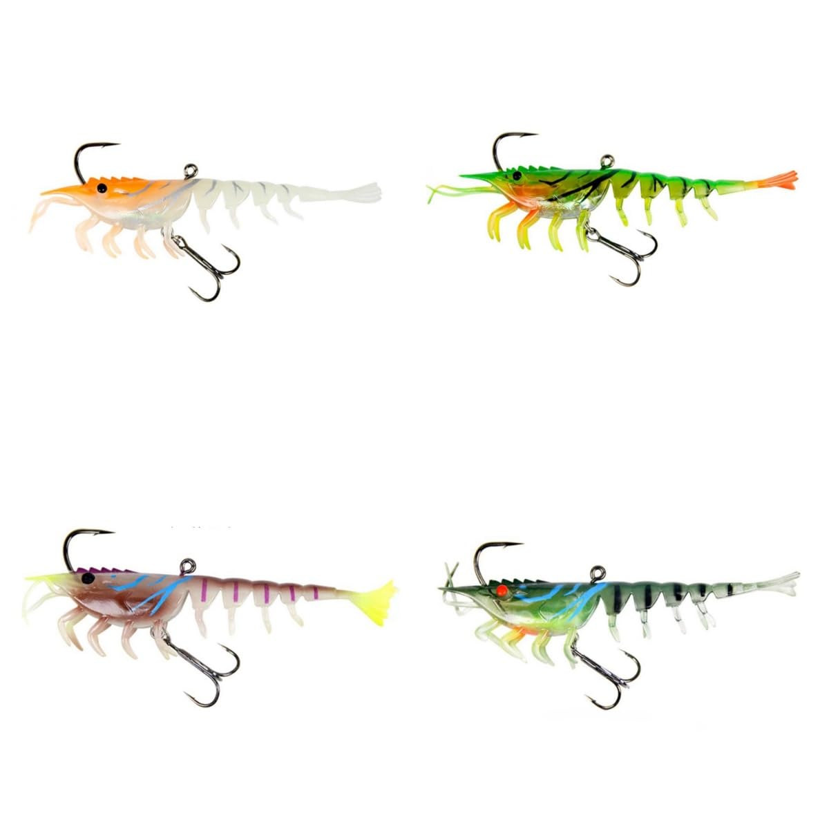 AmazingRose Lifelike Shrimp Crayfish Swimbait, bass Lures,Pre-Rigged Fishing Jigs for Freshwater and Saltwater, Super Durable TPE Fishing Lures,Fishing Bait (4pcs-9.5g)