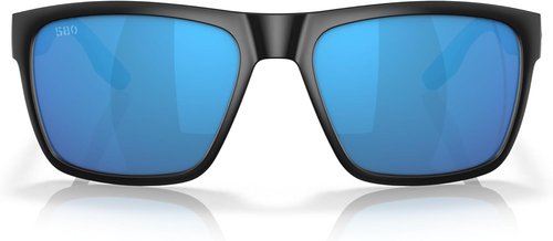 Costa Man Sunglasses Matte Black Frame, Blue Mirror Lenses, 59MM