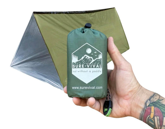 SUREVIVAL Emergency Tube Tent, Survival Shelter – Use As Survival Tent, Emergency Shelter, Emergency Blanket, Tube Tent, Survival Tarp - Includes Emergency Whistle & Paracord