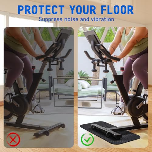 Double-Sided 5MM Non-Slip Exercise Bike Mat for Peloton & Rowing Machines - Space-Saving Floor Protector