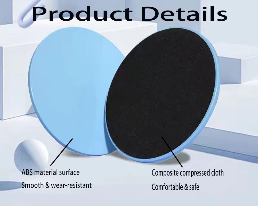 YVRUXIKN 4Pcs Dual Sided Gliding Discs Core Sliders Ultimate Core Ab Fitness Trainer. Leg Exercise Gear for Gym, Home, Yoga, Pilates | Strengthen Abdomen, Burn Fat, Improve Balance (Blue)