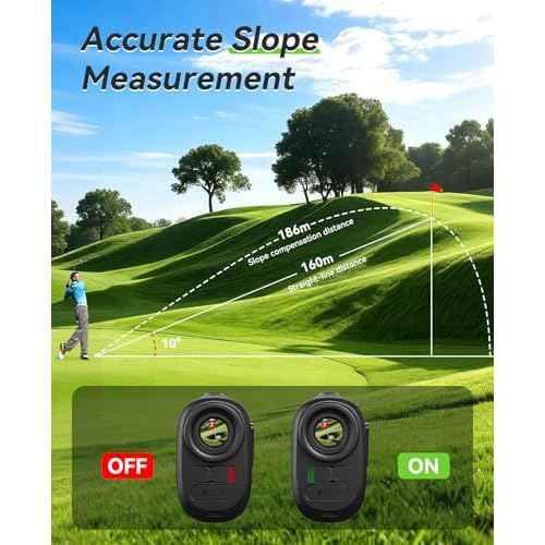 Range Finder Golf, 1200 Yards Rangefinder with Slope, Magnetic Stripe, 7X Magnification, IP54 Water Resistant, Rechargeable Battery, Flag Pole Locking Vibration, Golf Accessories for Men Women