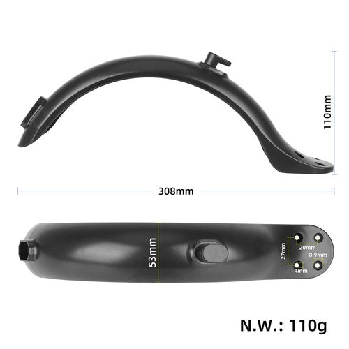 Scooter Baffle,YIWENG Rear Mudguard Fenders 4-Hole Mud Flaps Splash Guards 8.5 Inch Electric Scooter Replacement Accessory, Black