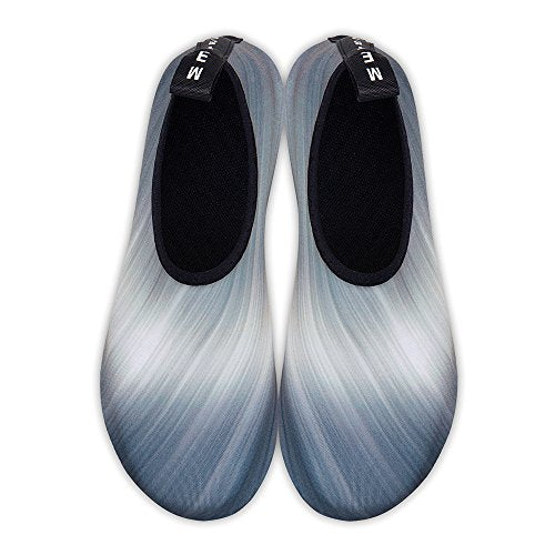 Water Shoes for Women Men Kids Barefoot Quick-Dry Aqua Socks - Gradient Gray, 7-8 Women / 6-7 Men