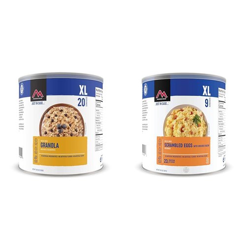 Mountain House Granola & Eggs with Bacon XL Freeze Dried Food #10 Cans (20+9 Servings)
