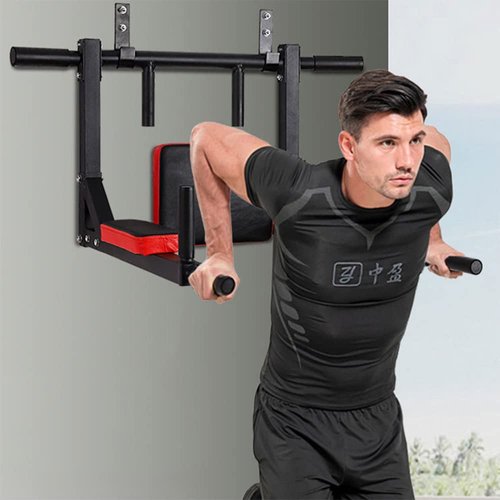 STARBRILLIANT Multi-functional Wall Mounted Pull Up Bar Heavy Duty Chin Up Bar for Home Gym Indoor Upper Body Workout, Power Tower Set Training Equipment Fitness Dip Stand Supports to 440 Lbs