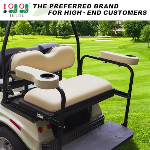 Beige Golf Cart Rear Seat Armrest Kit with Cup Holder for EZGO Club Car Yamaha