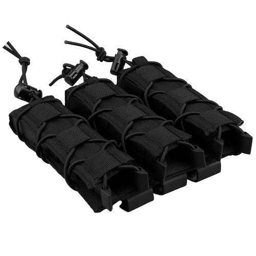 Tactical Triple 9mm Extended Mag Pouch,Quick Pull Pistol Mag Bag,for MP5 MP7 Mag Pouch Holster