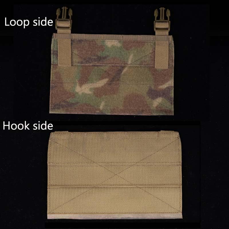 Aekvinks Tactical Gear Crye Precision Front Panel Hook and Loop Placard Platform with Buckle Tactical Vest Adaptive Accessory Plate Board 9.6 * 6.3'' Camo