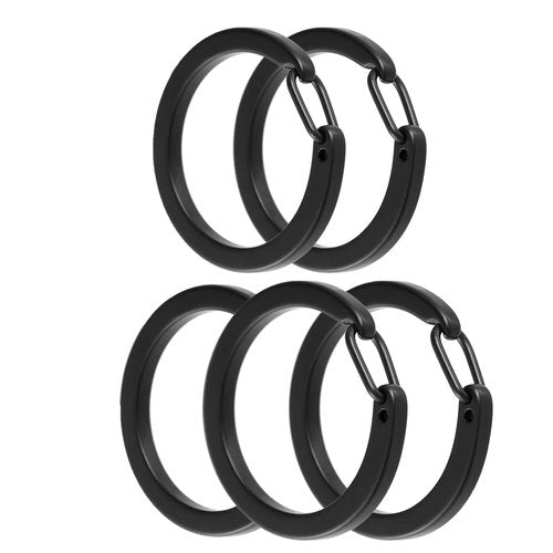 Bedkou Titanium Carabiner Keychain Clip,Quick Release Car Key Chain Rings,Small Carabiner Hooks Keychain for Traveling 5 Pack Black