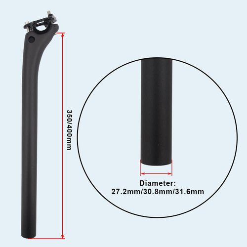 RXL SL Carbon Bicycle seat Posts Carbon seatpost Road Bike seat Post Offset 25mm Bike Accessories for Cycling Adjustable Saddle seat Tube Ultralight MTB seatpost 3K Matte 30.8*400mm