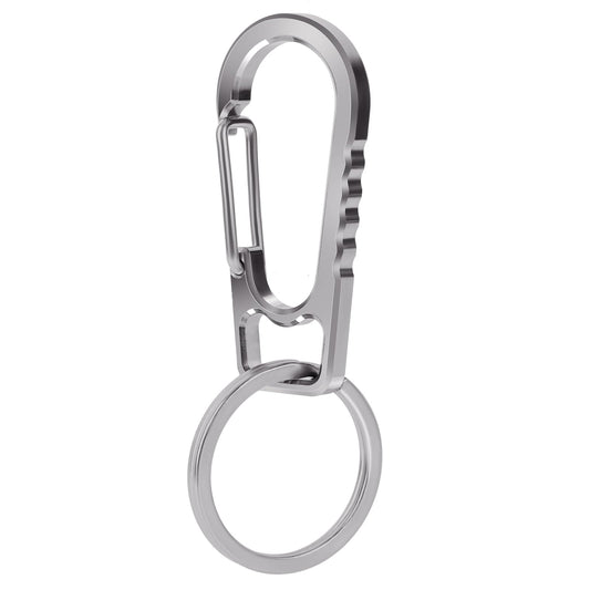 Generic FULLGUEEN Titanium Keychain Carabiner Clip,Multifunctional Keychain Carabiner,EDC Key Clip Anti-Lost Quick Release Key Ring Holder for Daily Use, Gray