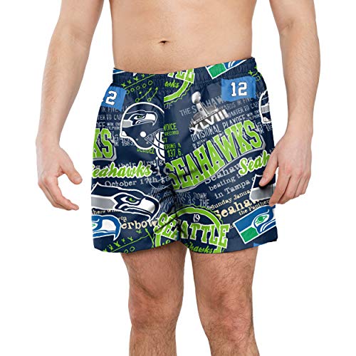 Men's Team Logo Swim Trunks - Seahawks Large Team Color Fan Gear