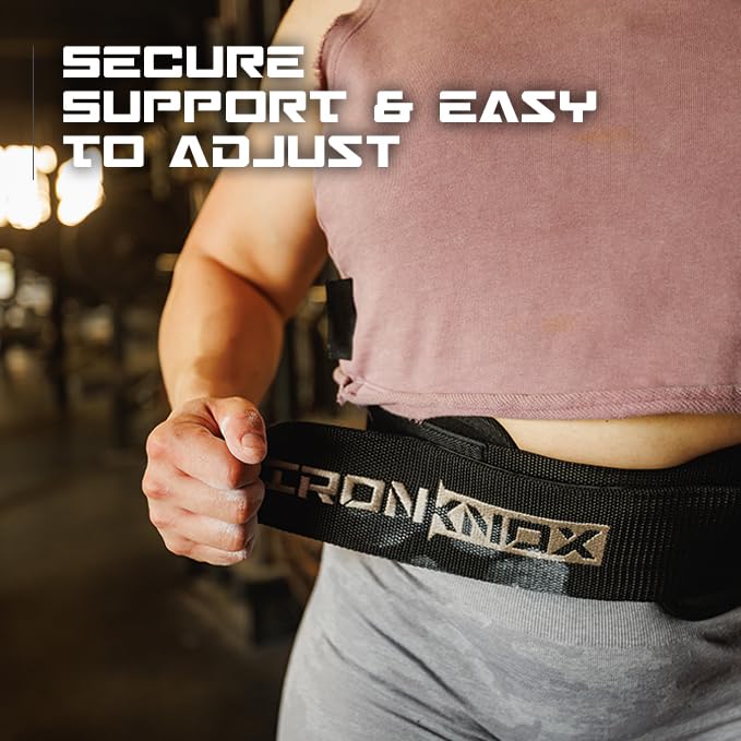 IronKnox Premium Weight Lifting Belt, 4 Inch Weight Belt for Men and Women with Self Locking Metal Buckle for Maximum Support, Weightlifting Belt for Squat or Deadlift, Durable Gym Belt for Men (Black, Large)