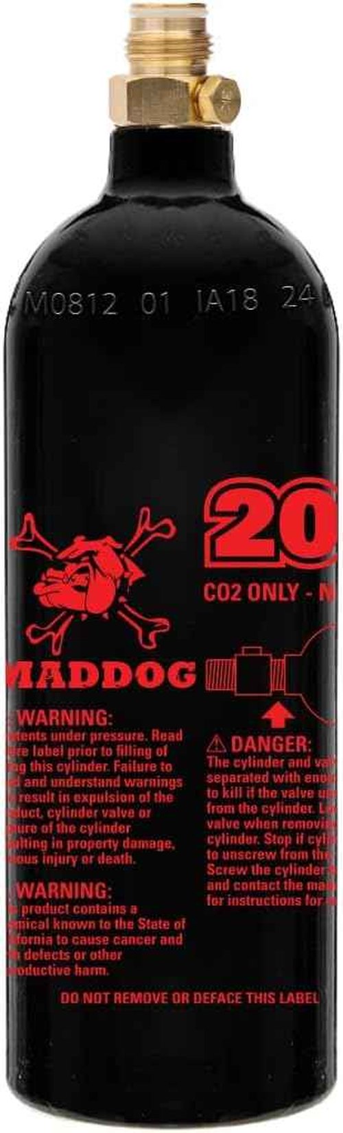 20 Oz Refillable Aluminum CO2 Paintball Tank by Maddog - Lightweight & Durable