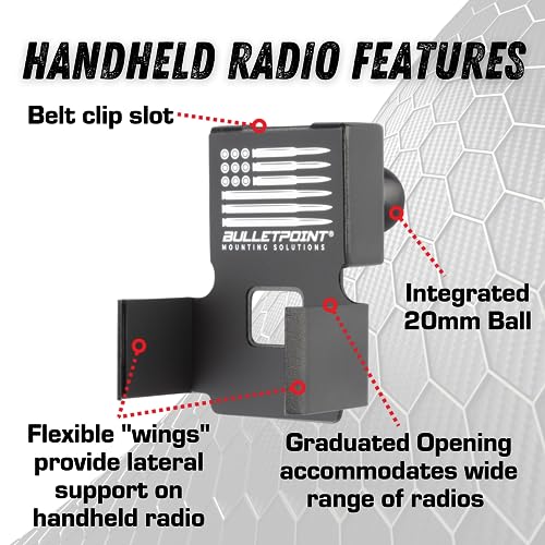 Aluminum Two-Way Radio Mount with 20mm Ball for Walkie-Talkies