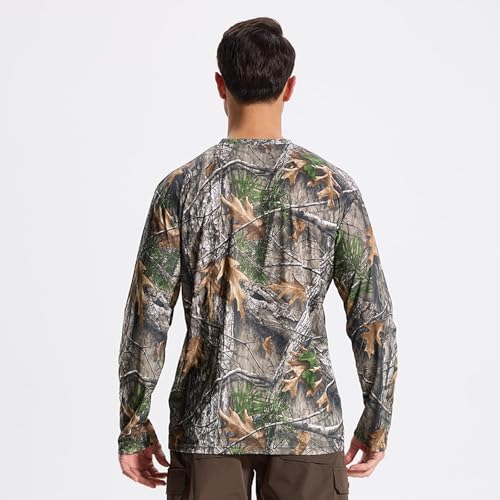 LOOGU Men's Camo Shirt Lightweight Turkey Hunting Shirt Camouflage Shirts for Men Long Sleeve Shirt