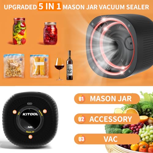 Electric Mason Jar Vacuum Sealer Kit for Wide & Regular Mouth Jars - Sapphire Can Opener