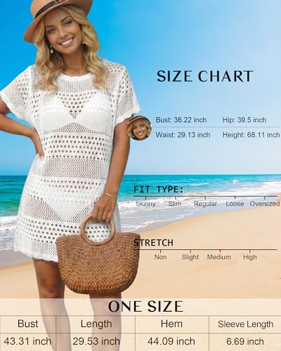 Women’s Crochet Swimsuit Coverup - Beach & Poolwear