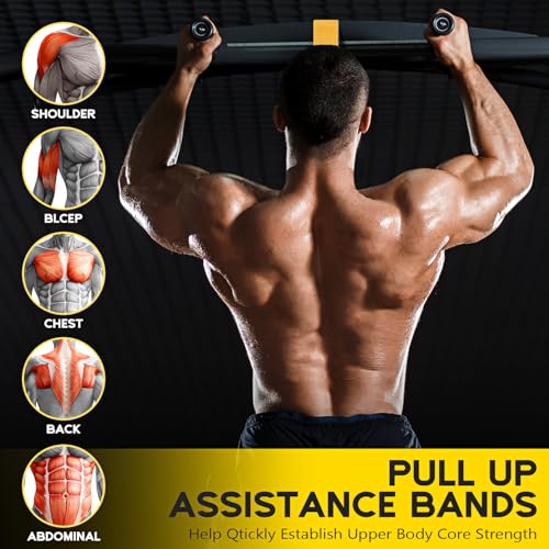 Yellow Pull Up Assistance Bands Set - Adjustable Heavy Duty Resistance Workout Equipment