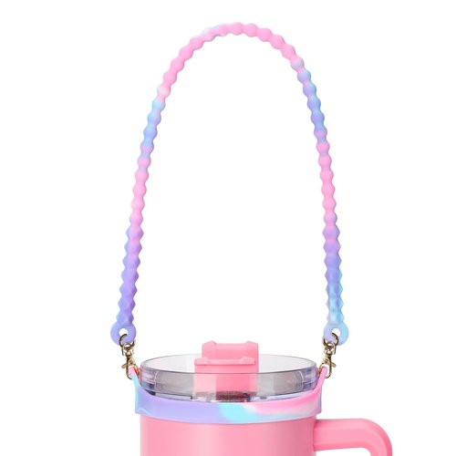 Eoopoon Water Bottle Handle for Stanley Cup, Silicone Water Bottle Sling, Water Bottle Holder with Strap Fits Most 8-40oz Bottles, Stanley Cup Accessories (Mixture color1)