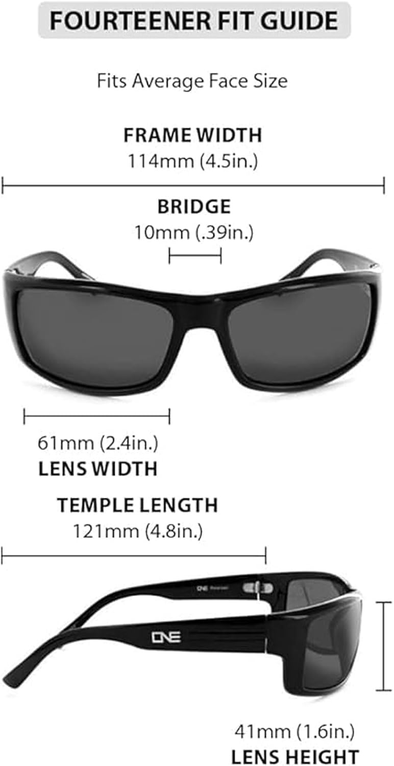 Optic Nerve Fourteener Polarized Sport Sunglasses - Lightweight Sportwrap Frame, UV Protection, Anti-Glare - Unisex Fit